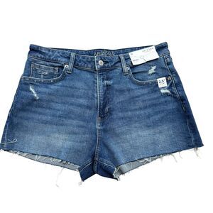 Arizona Jean High-Rise Short Distressed Frayed Hem 2.5” Inseam Stretch Size 15